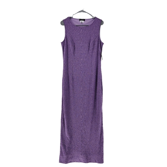 Candalite Women's Orchid Bloom Scoop-Neck Sleeveless Shimmering Maxi Dress - Picture 1 of 6